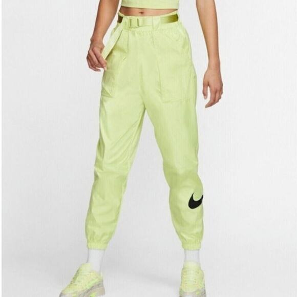Nike Women's Swoosh Track Pants in Limelight Size: S